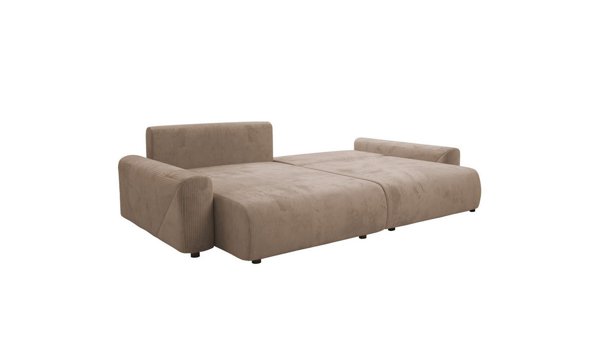 Ecksofa inkl. Funktion Braun Cord  - Schwarz/Braun, MODERN, Kunststoff/Textil (168/238cm) - Stylife