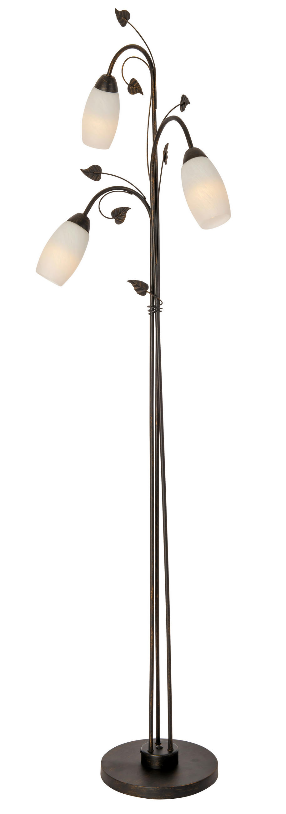 STOJEČA SVETILKA  Venezia      45/160 cm       - opečnato rjava/bela, Konvencionalno, kovina/steklo (45/160cm) - Globo