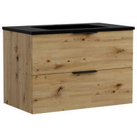 WASCHTISCHKOMBI  - Schwarz/Eiche Artisan, MODERN, Keramik/Holzwerkstoff (80/54/47cm) - Held