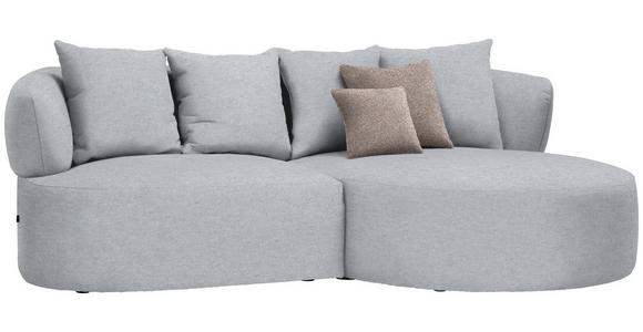 ECKSOFA in Flachgewebe Hellgrau  - Hellbraun/Hellgrau, MODERN, Kunststoff/Textil (235/166cm) - Hom`in