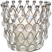 KERZENHALTER - Klar/Silberfarben, Trend, Glas/Metall (10/10cm) - Ambia Home