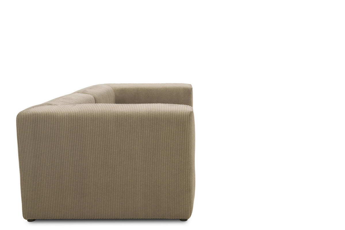 2-SITZER-SOFA Cord, Mikrofaser Schlammfarben  - Schlammfarben/Schwarz, Design, Kunststoff/Textil (216/69/108cm) - MID.YOU