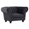 CHESTERFIELD-SESSEL Flachgewebe Dunkelgrau    - Dunkelgrau, LIFESTYLE, Textil (130/79/93cm)