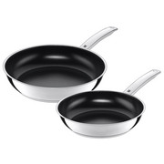 PFANNENSET 2-teilig - Silberfarben/Schwarz, Design, Metall - WMF