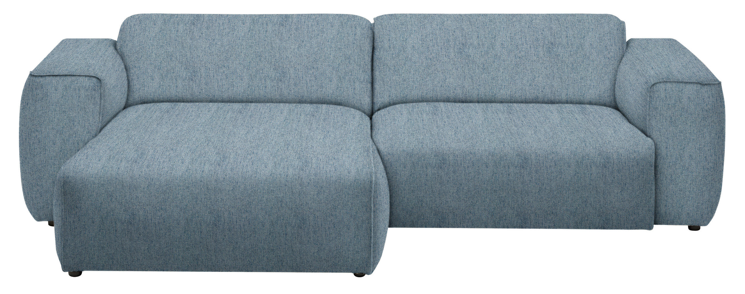 ECKSOFA in Webstoff Blau  171/265 cm  - Blau/Schwarz, Design, Kunststoff/Textil (171/265cm) - home24