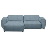ECKSOFA  in Webstoff Blau  171/265 cm  - Blau/Schwarz, Design, Kunststoff/Textil (171/265cm) - home24