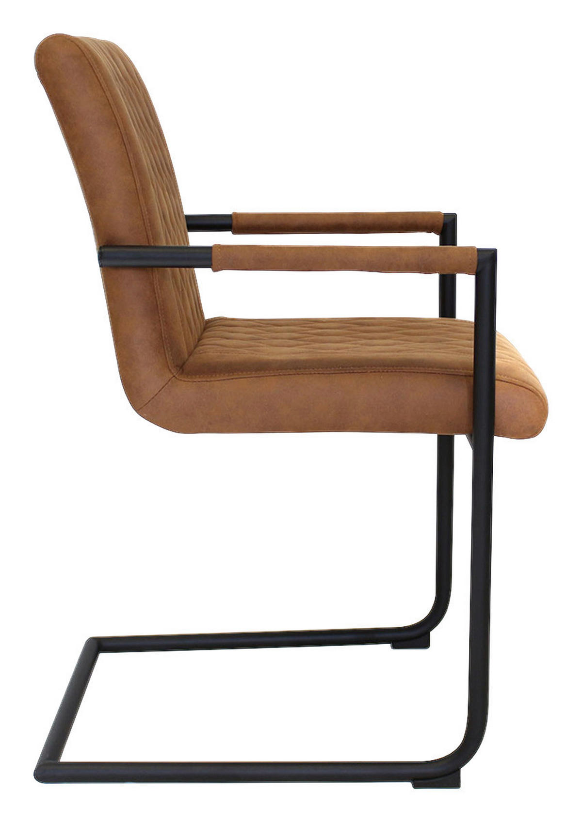 SADA STOLIČIEK S PODRÚČKAMI 2 kus - čierna/koňaková, Lifestyle, kov/textil (52cm) - MID.YOU