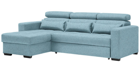 ECKSOFA in Struktur Blau  - Blau/Schwarz, MODERN, Kunststoff/Textil (179/240cm) - Carryhome