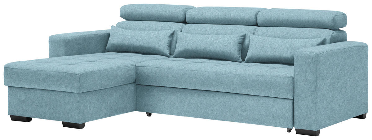 ROHOVÁ SEDACIA SÚPRAVA, textil, modrá - čierna/modrá, Modern, textil/plast (179/240cm) - Carryhome
