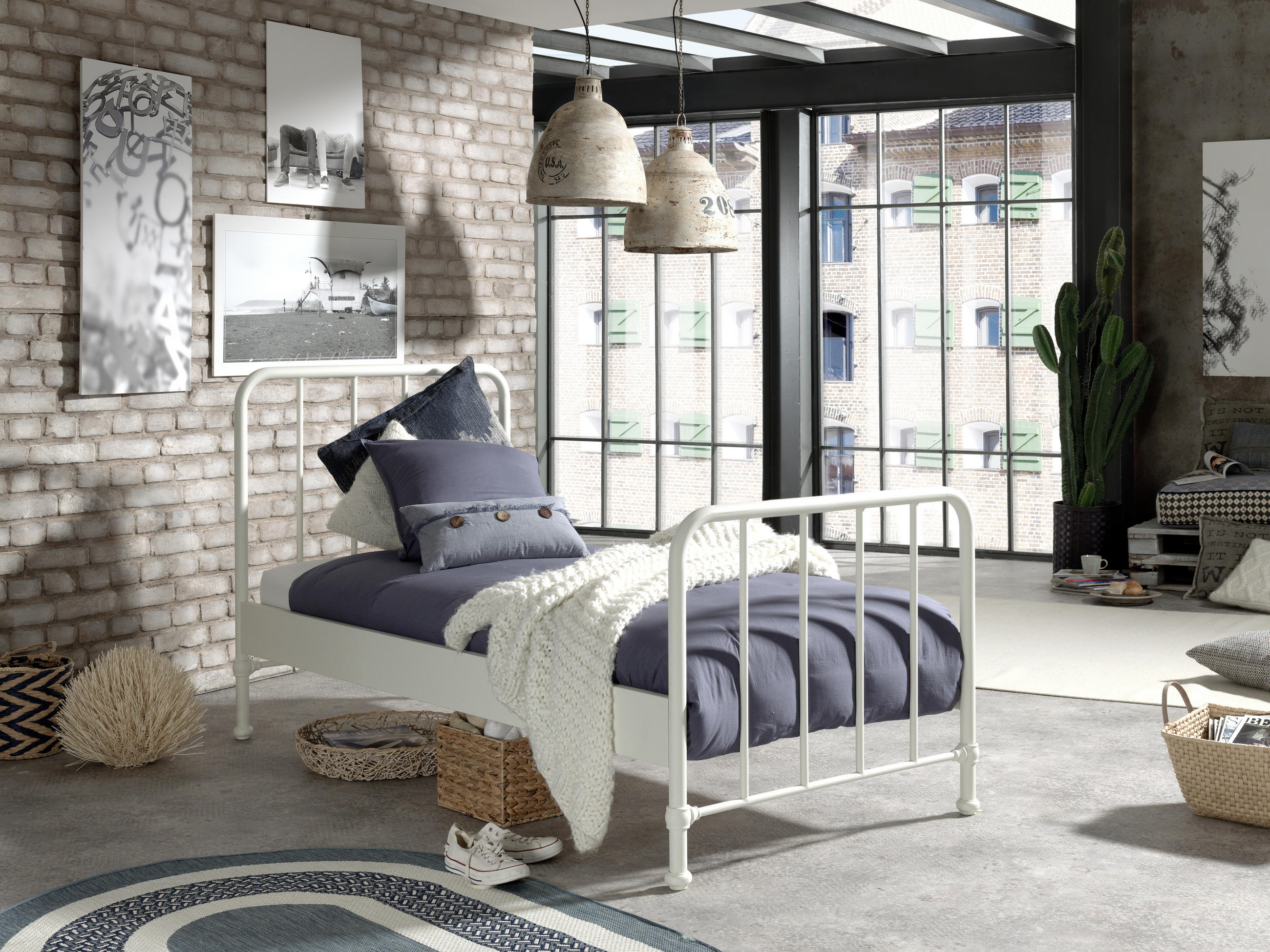 KINDER-/JUNIORBETT - Weiß, MODERN, Holz/Metall (90/200cm) - MID.YOU