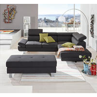 TABURE 130/43/65 cm  antracit  - boja hroma/antracit, Dizajnerski, tekstil/metal (130/43/65cm) - Xora