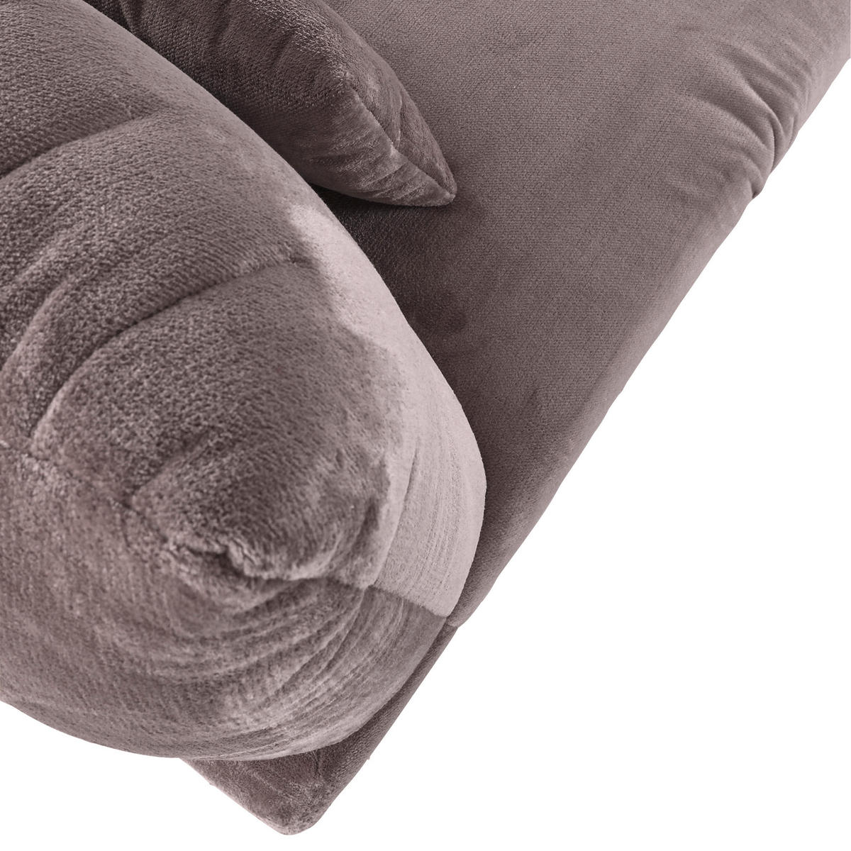 LIGGFÅTÖLJ i plysch lerfärgad  - lerfärgad/svart, Klassisk, textil/plast (100/86/166cm) - MID.YOU