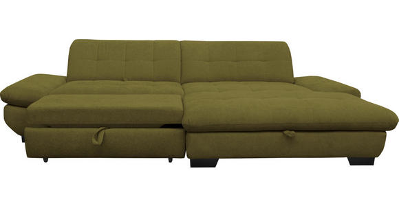 ECKSOFA in Mikrofaser Grün 290/198 cm - Schwarz/Grün, Design, Textil/Metall (290/198cm) - Xora