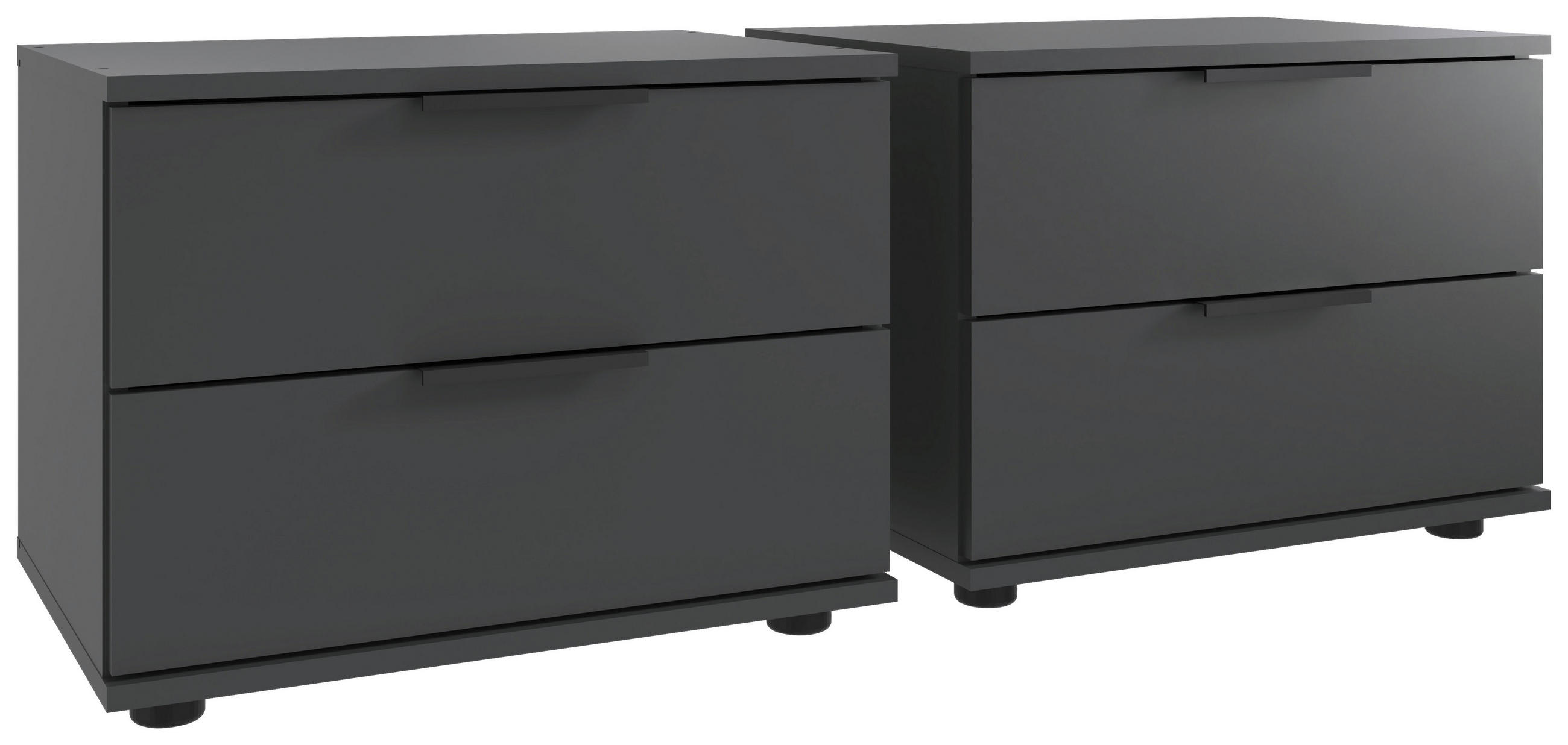 NACHTSCHRANKSET 52/40/38 cm  - Schwarz/Graphitfarben, Design, Holzwerkstoff/Kunststoff (52/40/38cm) - Carryhome