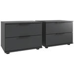 NACHTKÄSTCHENSET 52/40/38 cm  in Graphitfarben  - Schwarz/Graphitfarben, Design, Holzwerkstoff/Kunststoff (52/40/38cm) - Carryhome