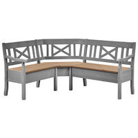 ECKBANK 170/147 cm Weiß, Laugenfarbig Kiefer massiv   - Laugenfarbig/Weiß, ROMANTIK / LANDHAUS, Holz (170/147cm) - Boxxx
