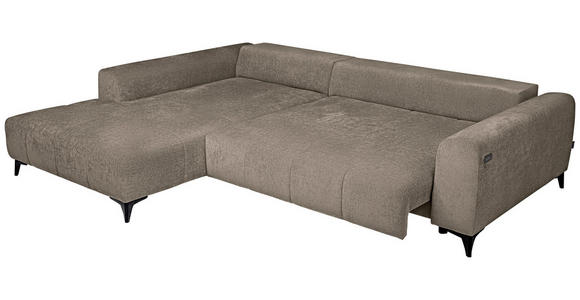 ECKSOFA  in Chenille Taupe  222/279 cm  - Taupe/Schwarz, KONVENTIONELL, Kunststoff/Textil (222/279cm) - Hom`in