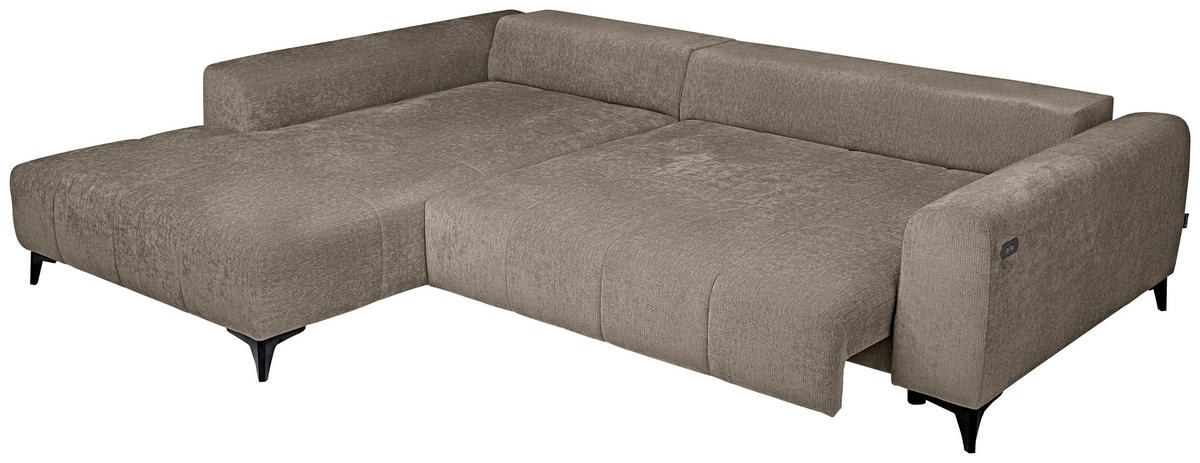 HÖRNSOFFA i chenille taupe  - svart/taupe, Klassisk, textil/plast (222/279cm) - MID.YOU