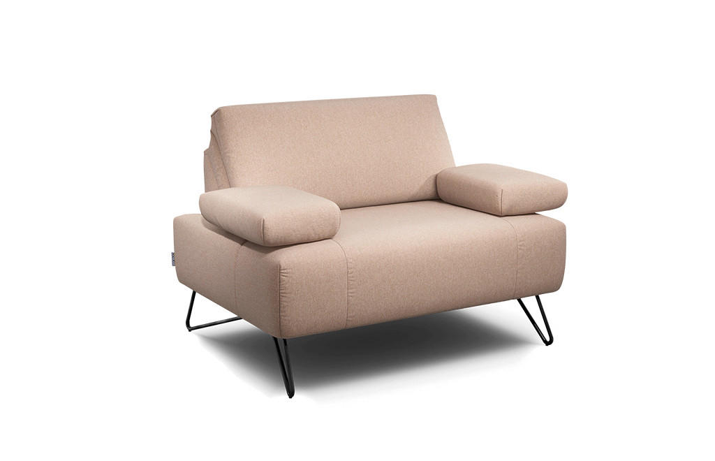 SESSEL Chenille Rosa    - Schwarz/Rosa, Design, Textil/Metall (114-142/85/86-94cm) - SENSOO