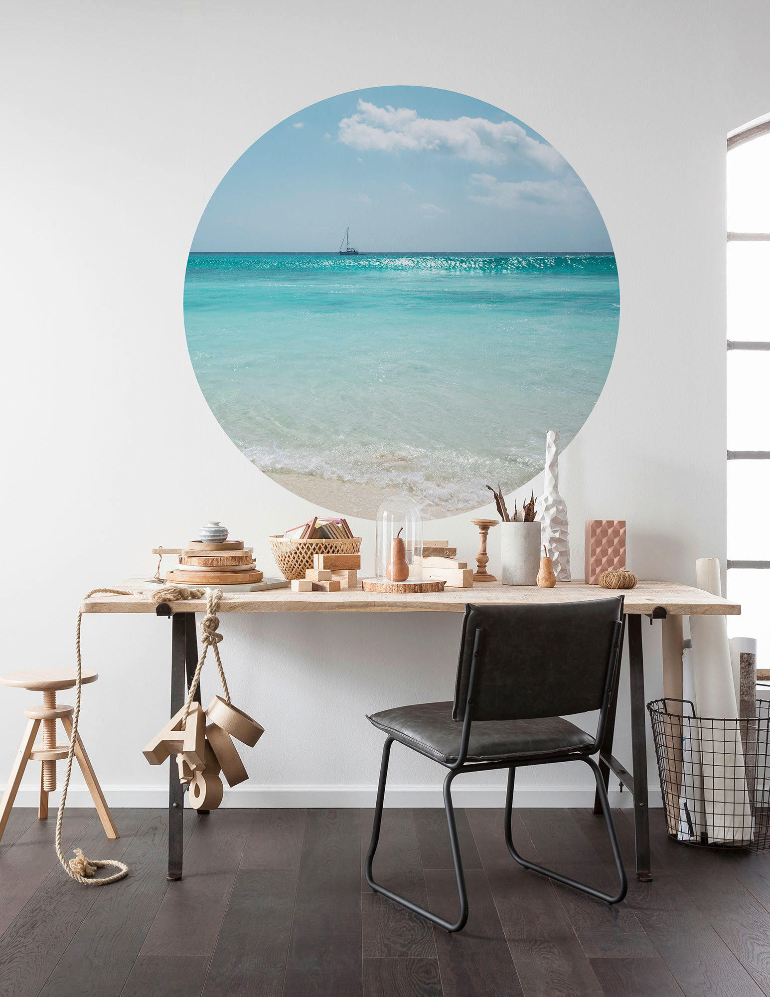 FOTOTAPETE  - Blau/Weiß, Trend (125cm) - Xora