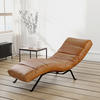 RELAXLIEGE in Echtleder Cognac  - Cognac/Schwarz, Design, Leder/Metall (65/65-95/171cm) - Livetastic