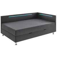 LIEGE Flachgewebe Anthrazit  - Chromfarben/Anthrazit, Design, Textil/Metall (90/200cm) - home24