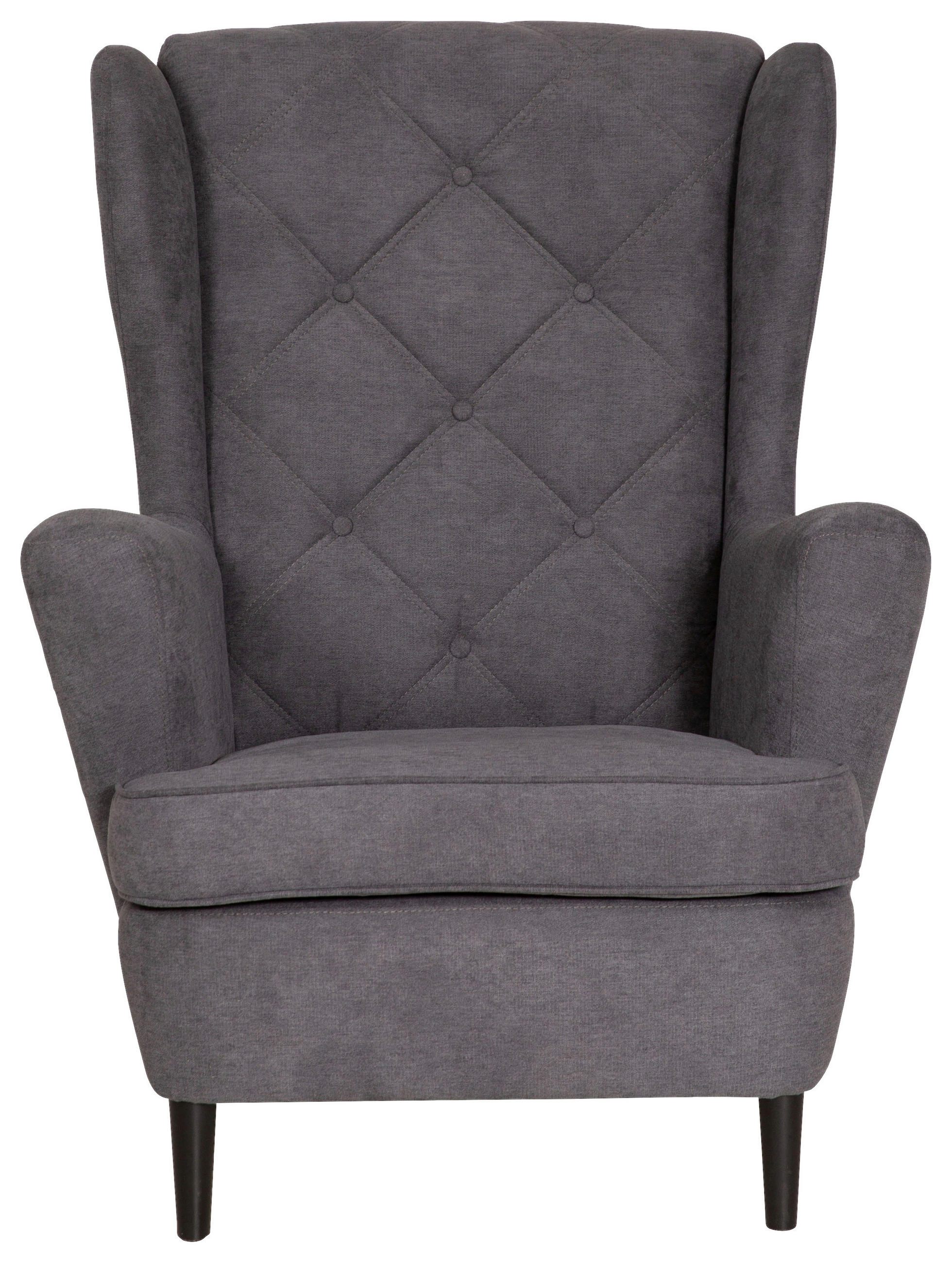 FÜLES FOTEL - fekete/sötétszürke, Basics, faalapú anyag/karton (78/102/98cm) - Carryhome