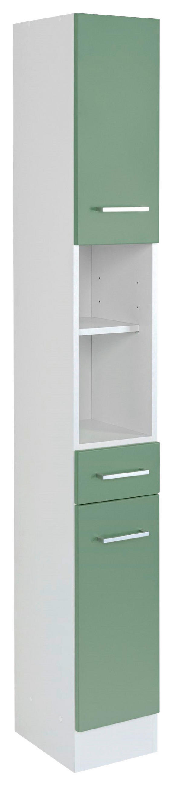 HOCHSCHRANK 25/190/35 cm  - Weiss/Silberfarben, Modern, Holzwerkstoff/Metall (25/190/35cm) - Held