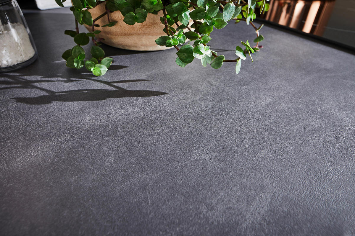 KÜCHENBLOCK 240 cm   in Graphitfarben, Weiß  - Schwarz/Graphitfarben, Design, Holzwerkstoff/Metall (240cm) - Pino