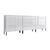 SIDEBOARD Mailand Set 5 + MF  in 237/86/33 cm  - Weiß Hochglanz/Anthrazit, MODERN, Holzwerkstoff/Metall (237/86/33cm) - MID.YOU