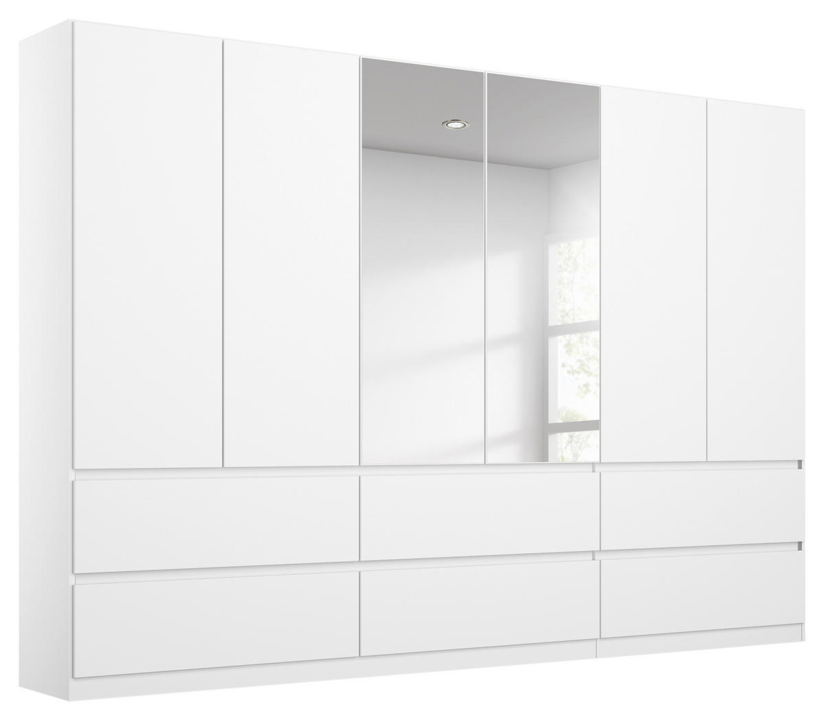 DREHTÜRENSCHRANK  in Weiß  - Weiß, Design, Glas/Holzwerkstoff (271/210/54cm) - Carryhome