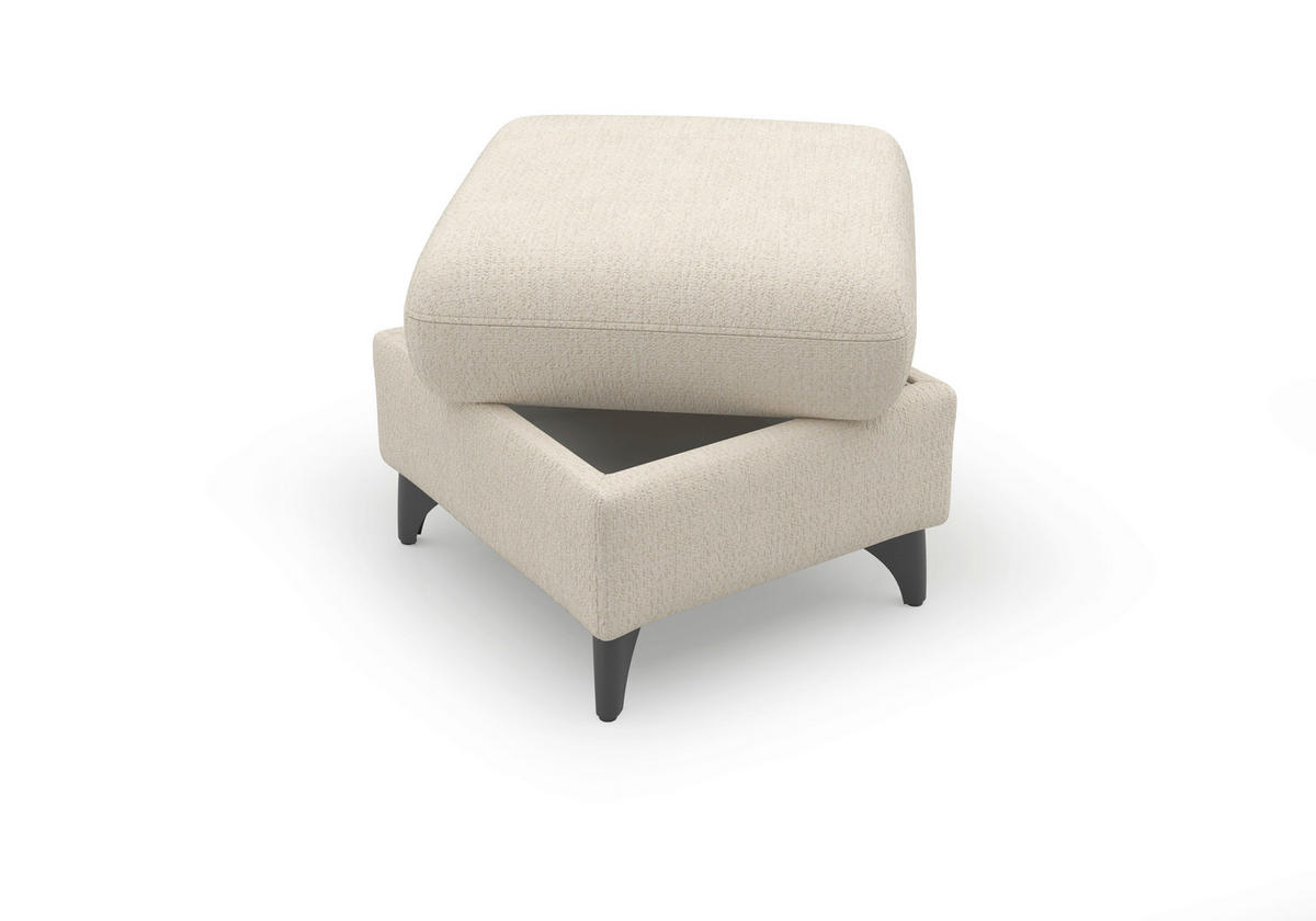 HOCKER in Textil Sandfarben  - Sandfarben/Schwarz, KONVENTIONELL, Textil/Metall (58/48/58cm) - Sit & More