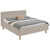POLSTERBETT 180/200 cm,  in Beige, Lattenrost, Bettkasten,  - Eichefarben/Birkefarben, Design, Holz/Textil (180/200cm) - Xora