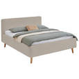 POLSTERBETT 180/200 cm,  in Beige,  - Eichefarben/Beige, Design, Holz/Textil (180/200cm) - Xora