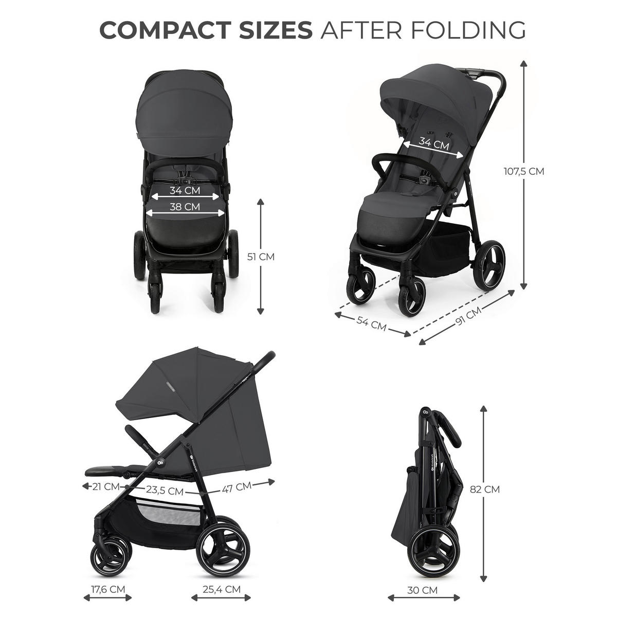 BUGGY Trig 3  - Schwarz/Grau, Basics (54/107.5/91cm) - kinderkraft
