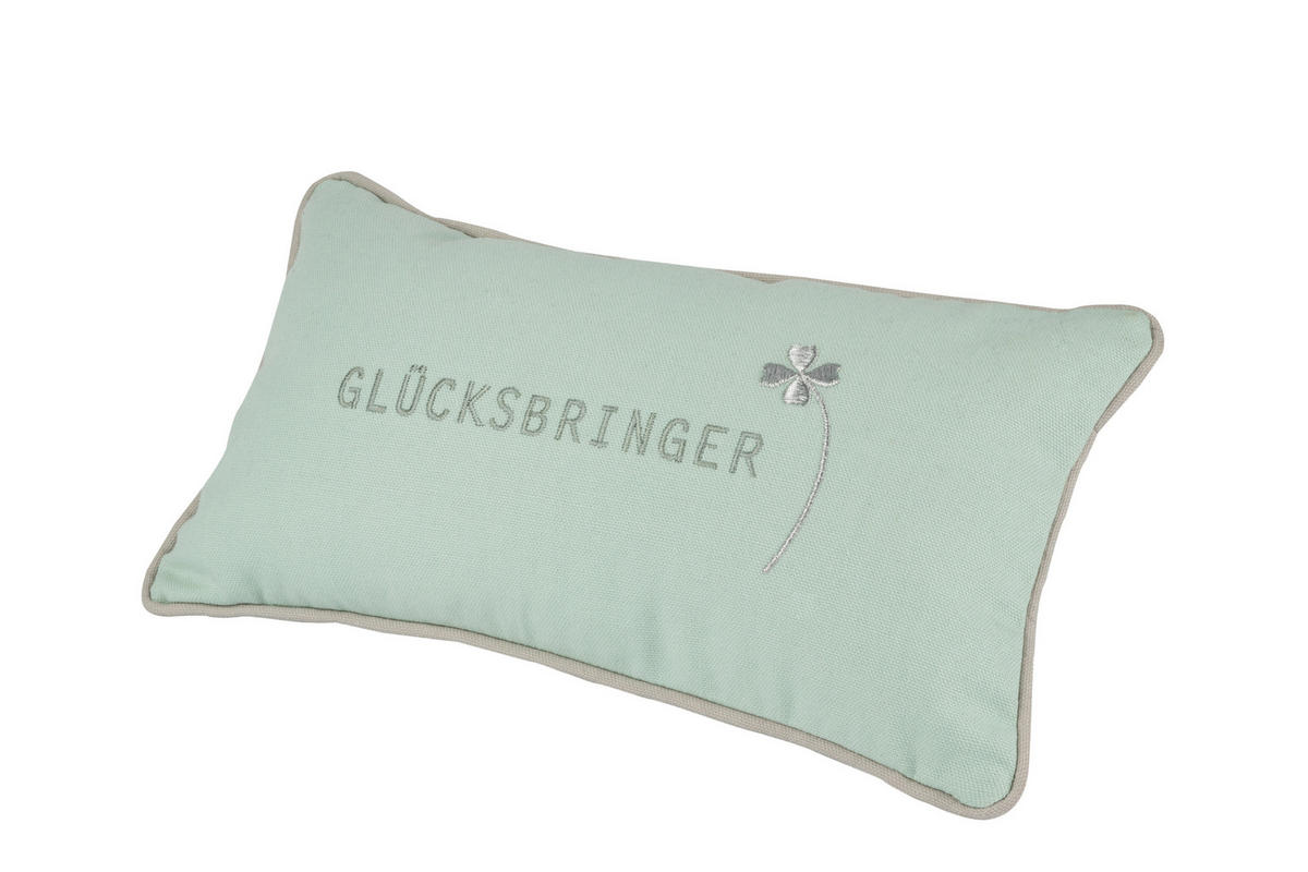 ZIERKISSEN  33/17 cm   - Pastellgrün/Grau, Basics, Textil (33/17cm) - Räder