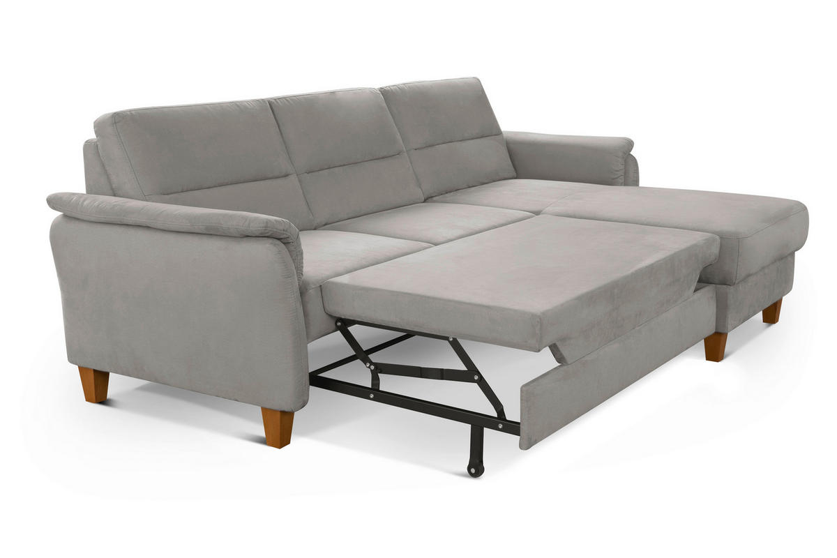 ECKSOFA in Mikrofaser Anthrazit  - Eichefarben/Anthrazit, Konventionell, Holz/Textil (244/163cm) - Sit & More
