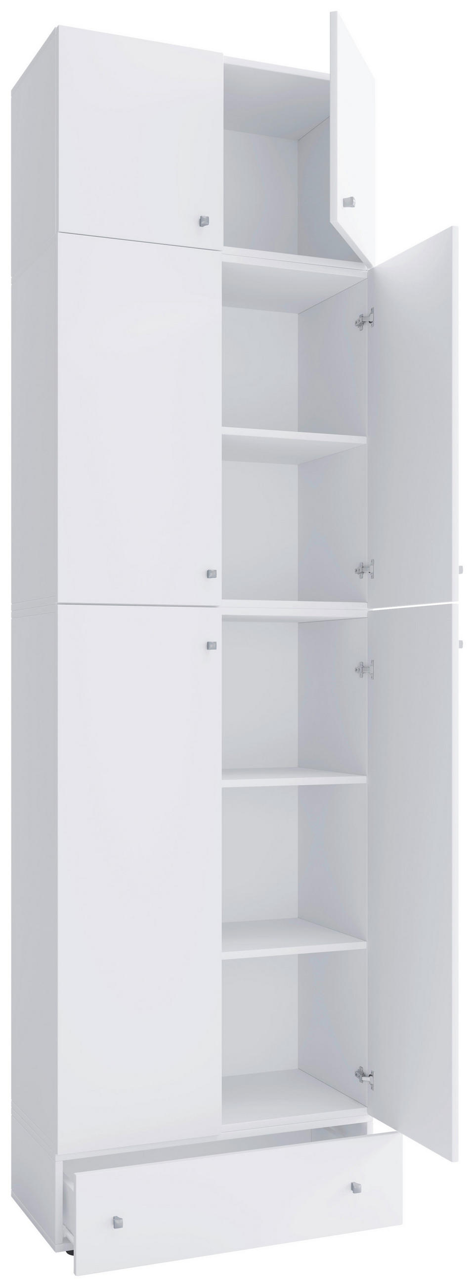 GARDEROB 70/240/39 cm 6-dörrar - vit/grå, Modern, trämaterial/plast (70/240/39cm) - MID.YOU