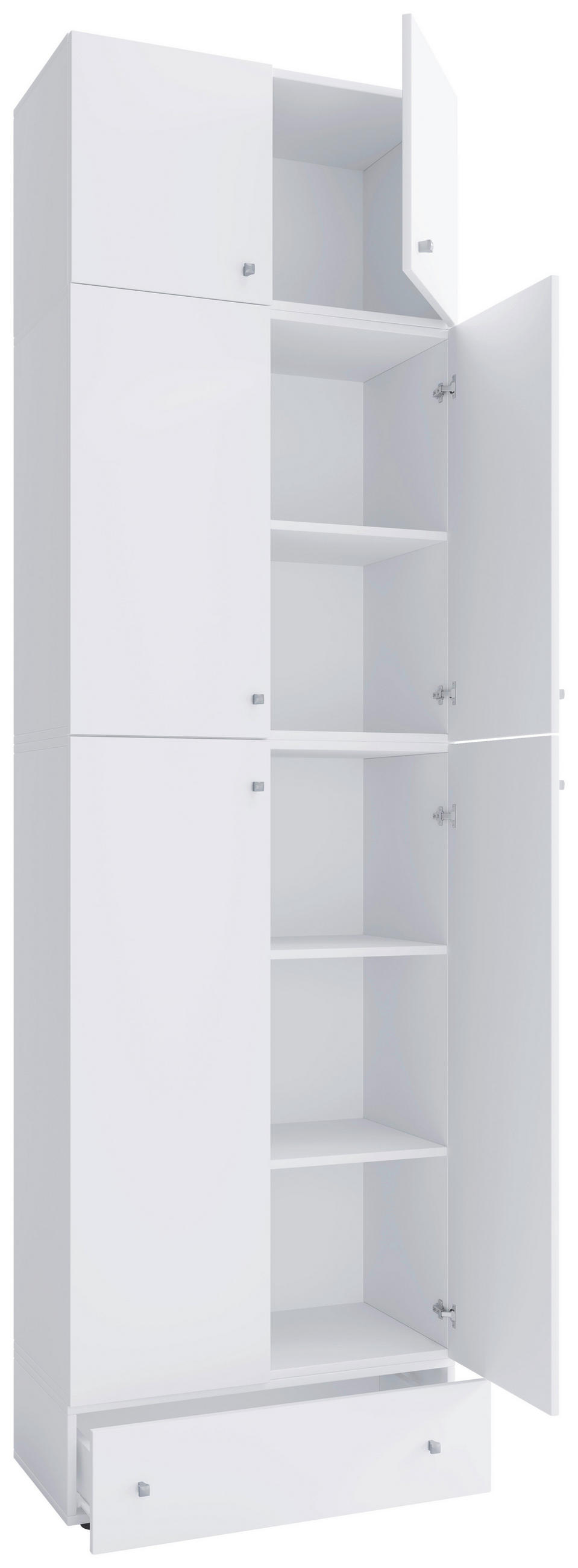 GARDEROB 70/240/39 cm 6-dörrar - vit/grå, Modern, trämaterial/plast (70/240/39cm) - MID.YOU