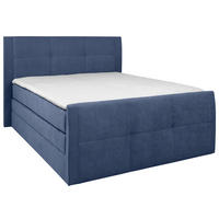 BOXSPRINGBETT 140/200 cm  in Blau  - Blau/Schwarz, KONVENTIONELL, Kunststoff/Textil (140/200cm) - Boxxx