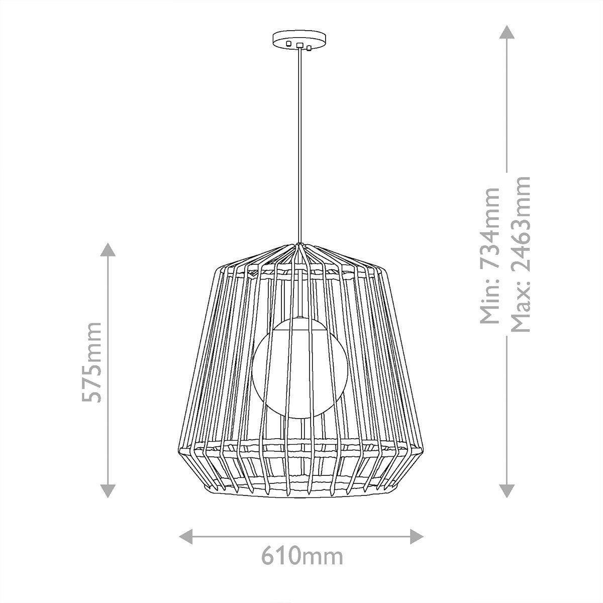 HÄNGELEUCHTE Hinkley 57,5/61 cm  - Schwarz, Design, Holz/Metall (57,5/61cm) - Elstead Lighting