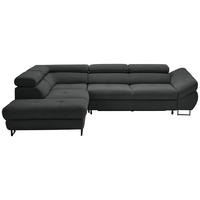 ECKSOFA in Webstoff Dunkelgrau  - Dunkelgrau/Schwarz, Design, Textil/Metall (235/280cm) - Hom`in