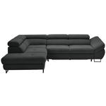 ECKSOFA Dunkelgrau Webstoff  - Dunkelgrau/Schwarz, Design, Textil/Metall (235/280cm) - Hom`in