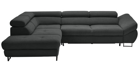 ECKSOFA Dunkelgrau Webstoff - Dunkelgrau/Schwarz, Design, Textil/Metall (235/280cm) - Hom`in