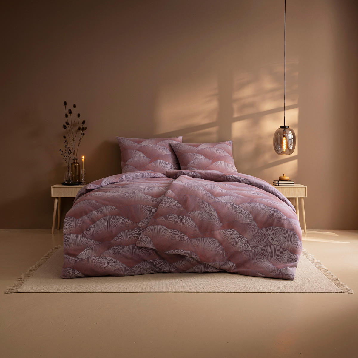 BETTWÄSCHE 2-teilig Atelier Flanell 140/200 cm  - Aubergine, Basics, Textil (140/200cm) - Estella