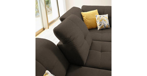 ECKSOFA in Chenille Dunkelbraun 310/240 cm - Dunkelbraun/Schwarz, Design, Textil/Metall (310/240cm) - Xora
