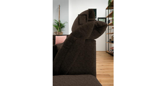 WOHNLANDSCHAFT  in Mikrofaser Braun  - Chromfarben/Braun, Design, Kunststoff/Textil (211/350/204cm) - Xora