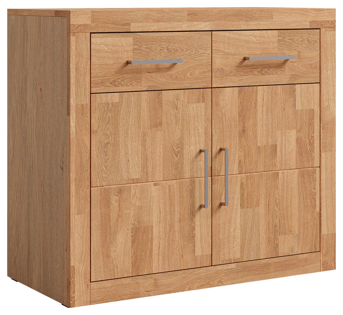 KOMMODE YES  in 90/80/42 cm  - Eichefarben/Silberfarben, Natur, Holz/Holzwerkstoff (90/80/42cm) - Linea Natura