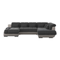 WOHNLANDSCHAFT in Webstoff Anthrazit, Grau  - Chromfarben/Anthrazit, Modern, Textil/Metall (184/345/228cm) - MID.YOU
