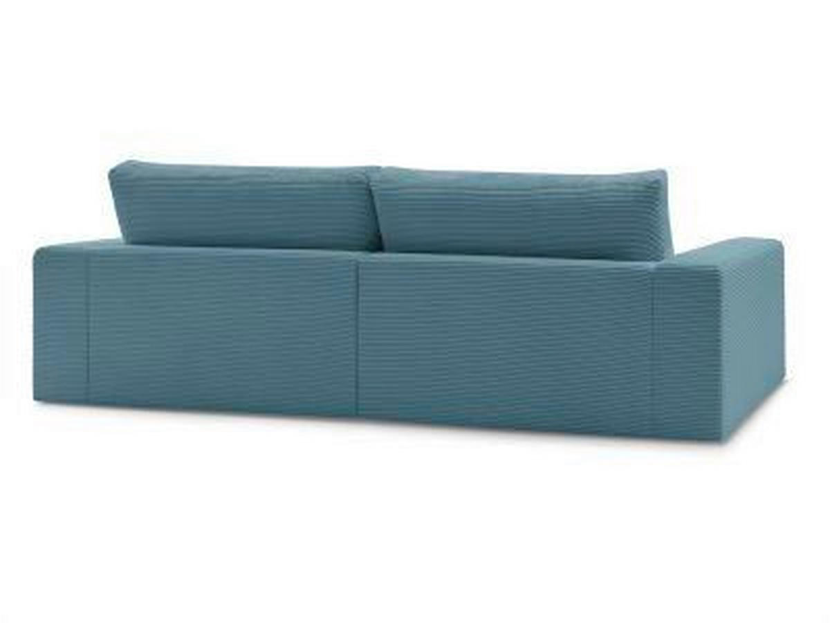 3-SITZER-SOFA LEONARD Cord Hellblau  - Schwarz/Hellblau, MODERN, Kunststoff/Textil (274/77/109cm)
